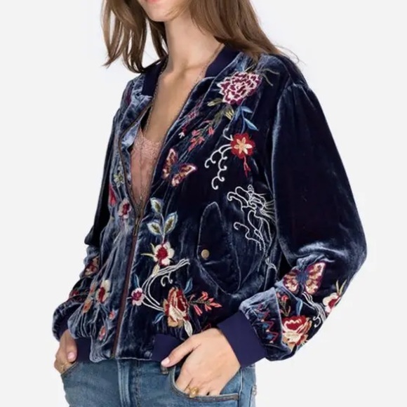 Johnny Was Jackets & Blazers - Johnny Was dreamer velvet bomber jacket